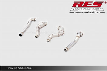 All SS304  Cat Downpipe With Heat Shield